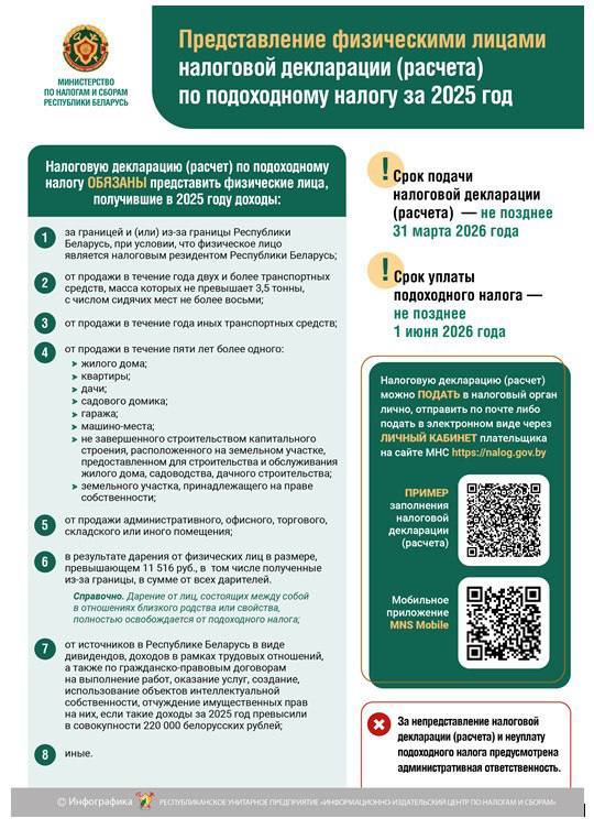 О предоставлении декларации по подоходному налогу